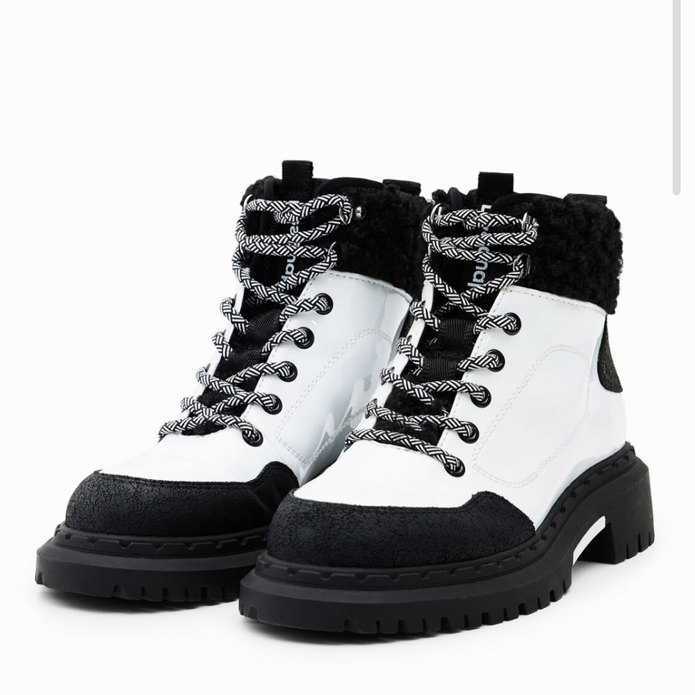 Desigual Lace-Up Trekking Boots Size 9 - Picture 7 of 17